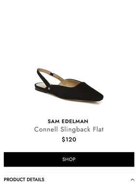 Sam Edelman Black Pointed Slingback Flat